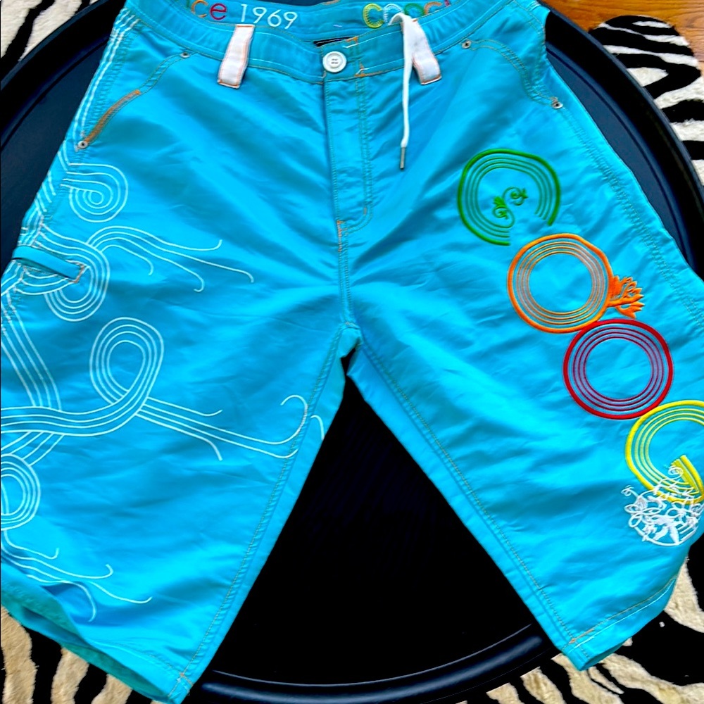 coogi light blue nylon material sports or swim shorts
it was never worn